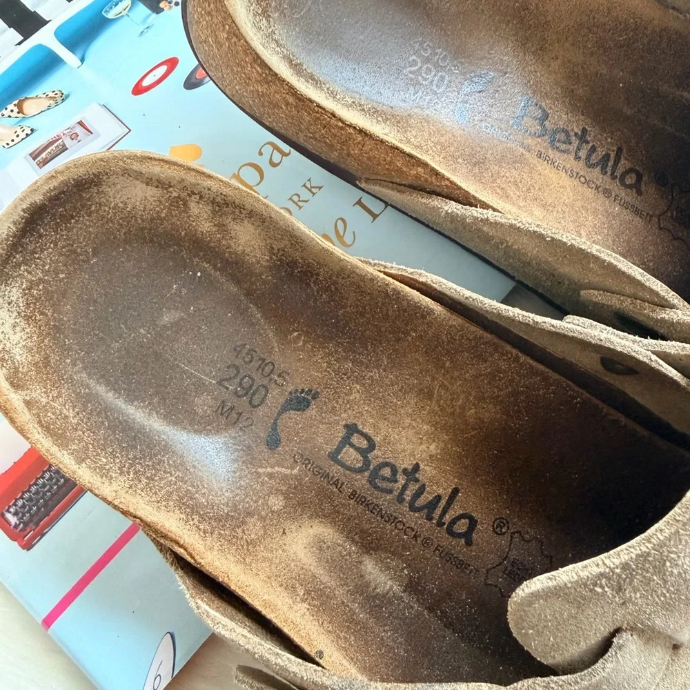 Birkenstock Tan Suede Men's Buckle Sandals